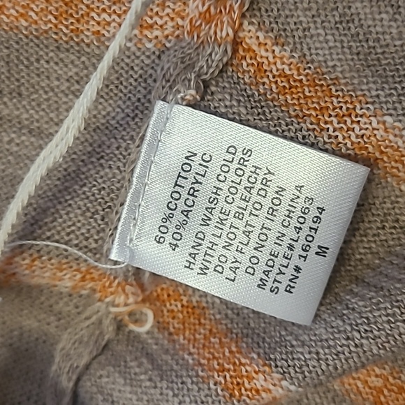 BY TOGETHER NWT SHORTS sz Medium Tan Orange Stripe - Picture 5 of 6